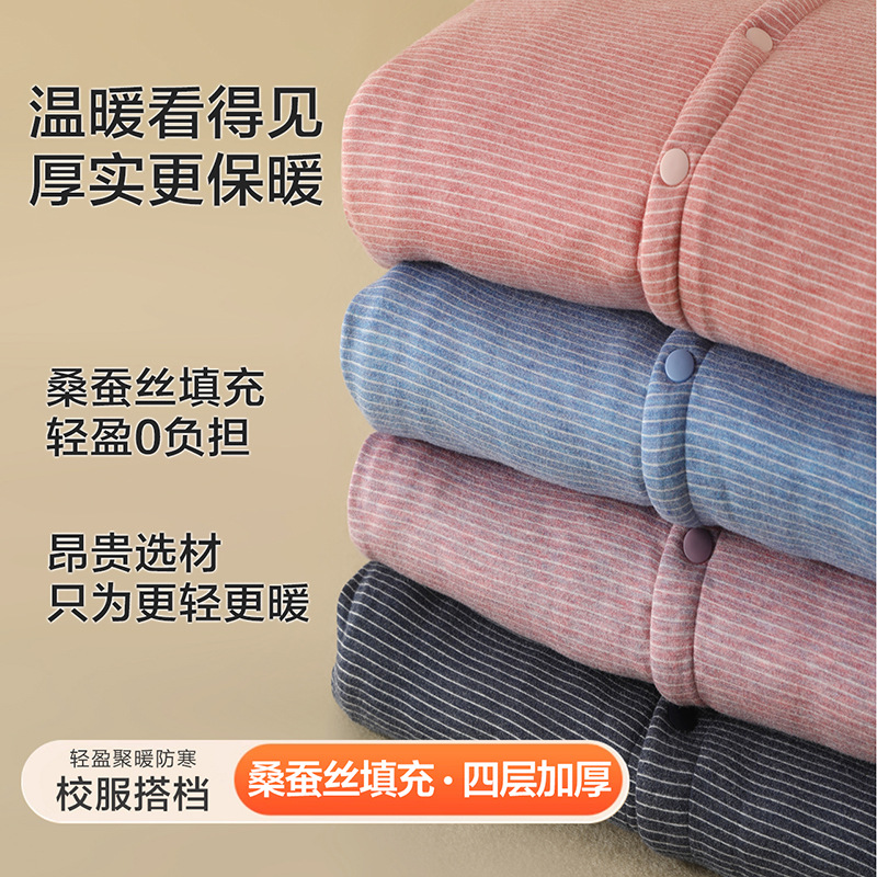 儿童棉衣四层加厚冬季男女童棉服德绒保暖外套中大童棉袄校服神器