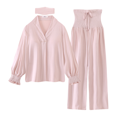 送发带莫代尔孕妇睡衣女春秋凉感哺乳月子服夏季薄款产妇胸垫家居 — 1