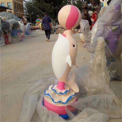 海豚摆件模型喷泉水景海洋馆装饰户外海洋动物景观雕塑玻璃钢