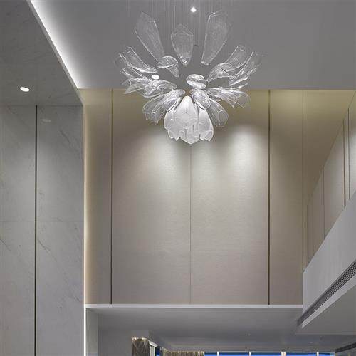 酒店大堂别墅客厅售楼部创意花型吊灯灯设计师样板间装饰灯具制作