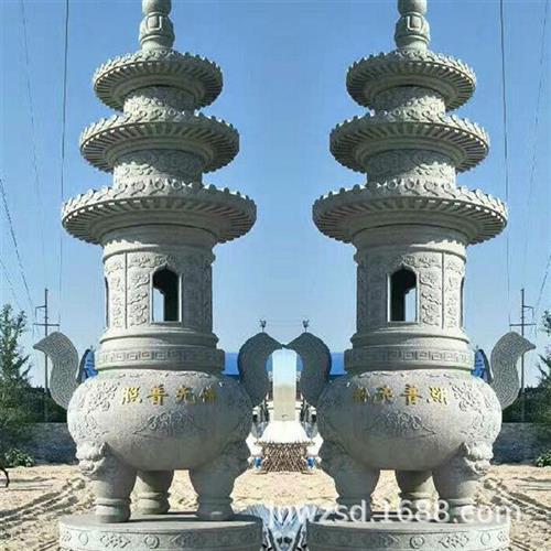 曲阳石雕宫灯家庭景观仿古石灯制作价格墓地石灯笼雕刻图