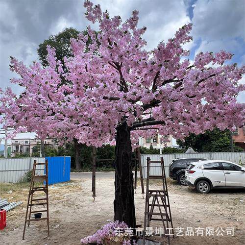 仿真大型樱花树网红吊篮桃花树情人节酒店商场装饰源头工厂直供