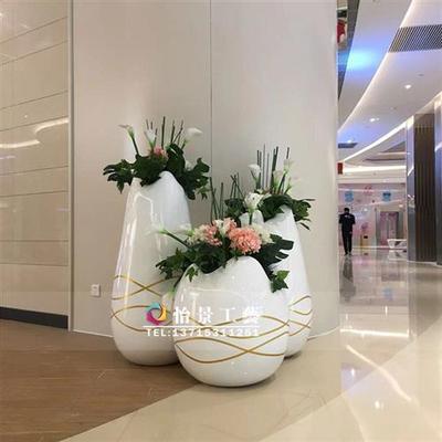 创意玻璃钢花盆组合玻璃钢蛋壳造型花盆商场美陈摆件厂家直销