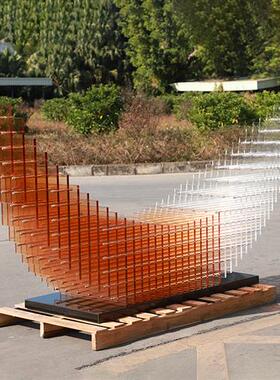 售楼处酒店大堂雕塑大型艺术落地摆件透明树脂亚克力月亮装饰品