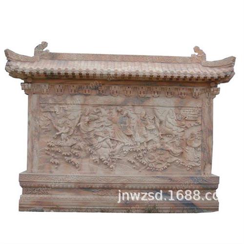 工厂景观石制墙哪里卖别墅石材加工迎客墙图古建石雕墙多少钱