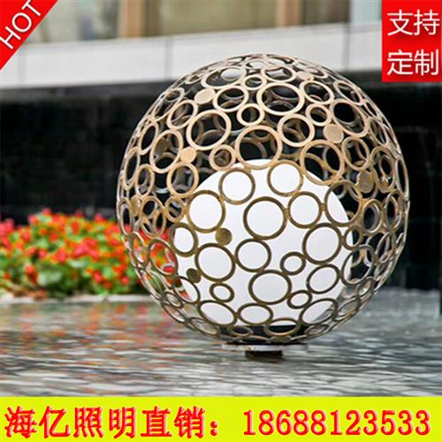 不锈钢镂空圆球雕塑定制园林大型灯光圆形模型简约户外装饰摆件