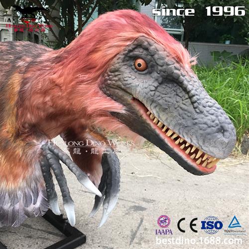 自贡仿真粘毛龙模型恐龙工厂主题公园的宠儿会动会叫的仿真恐龙.