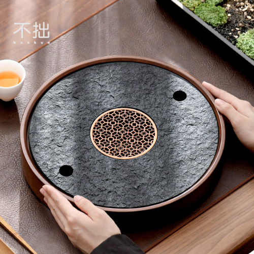 小型乌金石茶盘家用高档干泡茶盘