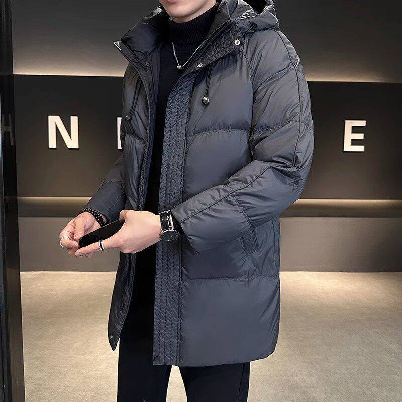 2025新款中长款羽绒服男冬季潮牌国标白鸭绒外套青年高端休闲冬装