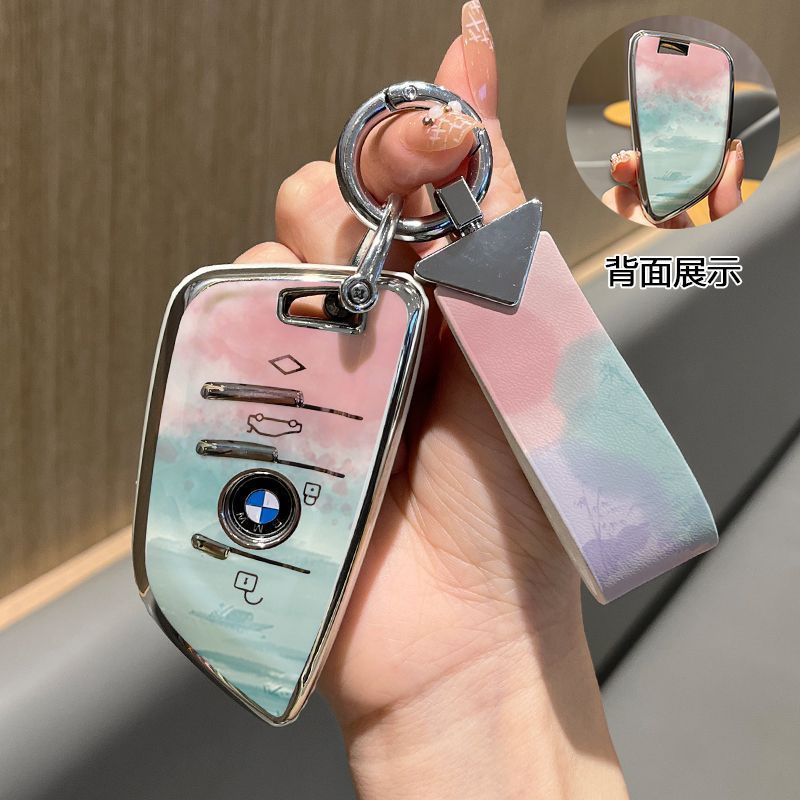 适用于宝马钥匙套24款5系X5X1/7系/iX1/X6/i5/X7/i7新车包扣壳