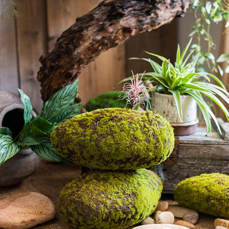 仿真苔藓石头微景观造景花泥模具插花造景永生青苔鱼缸软装摆件