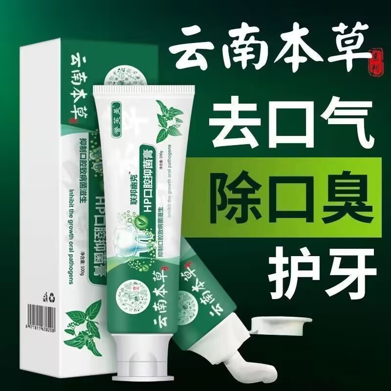 【去口臭牙膏】抑菌亮白中草药牙膏hp牙龈出血去黄洁白温和不刺激 洗护清洁剂/卫生巾/纸/香薰 牙膏 原图主图