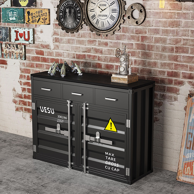 创意工业风备餐储物柜装饰柜个性集装箱餐边柜定制靠墙茶水柜家用