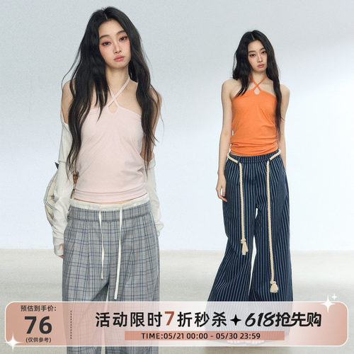 RedBling 原创设计多色挂脖性感修身收腰抹胸背心内搭打底上衣女