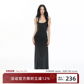 不规则吊带连衣裙修身 RedBling 原创设计新款 显瘦高级感包臀裙子