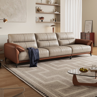 岚瑟琳大象耳朵真皮沙发头层牛皮简约现代小户型直排2026新款意式