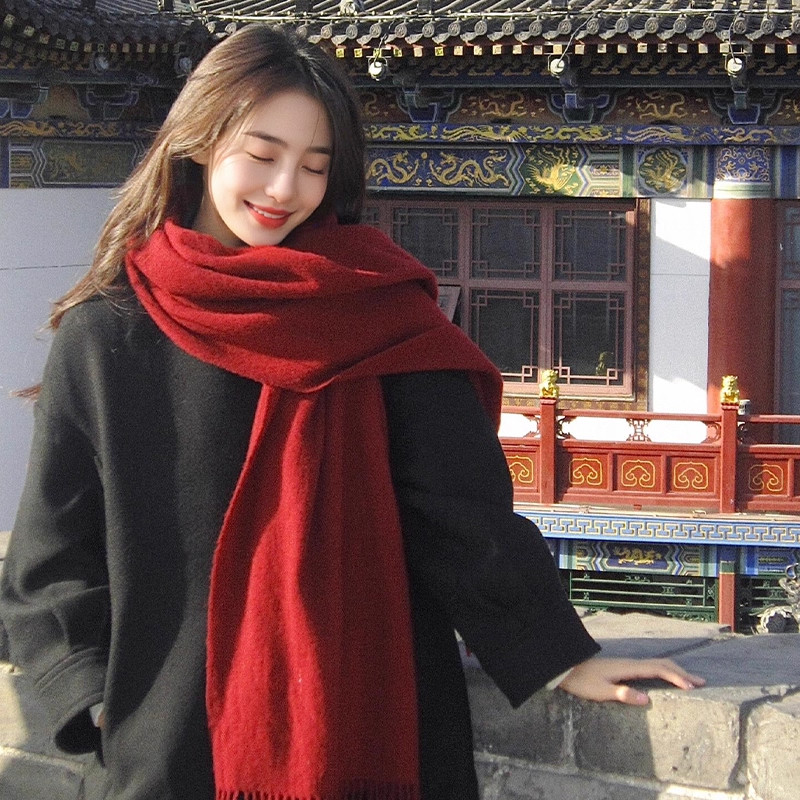 红色围巾女2025新款冬季保暖本命年新马年礼物韩系高级氛围感围脖,服饰配件/皮带/帽子/围巾,围巾/丝巾/披肩,淘宝优惠券,粉丝福利购,淘宝优惠卷