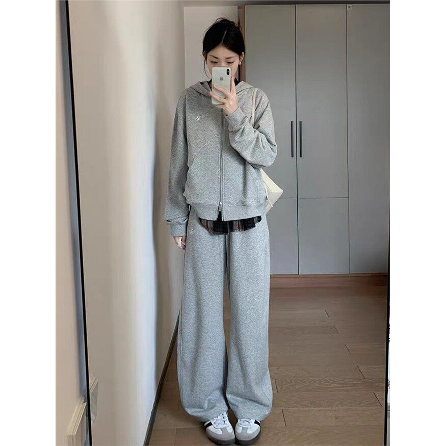 高级感时尚运动服套装女春秋宽松韩版学生连帽卫衣长裤休闲两件套