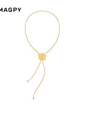 织物系列小众设计织物花朵项链女