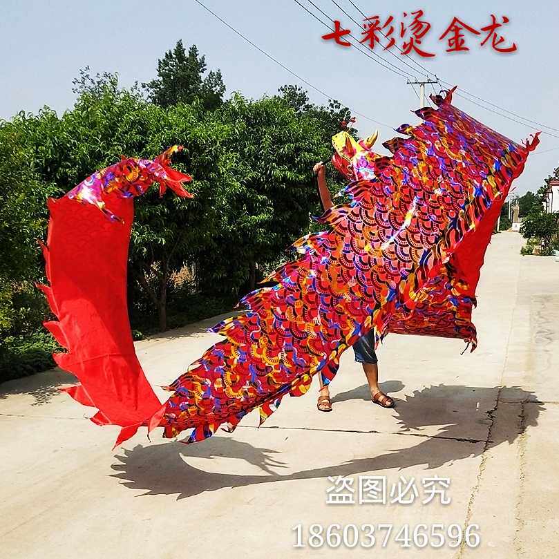 舞健身龙甩龙运动飞飘甩龙龙带彩带龙头m单人舞龙舞龙龙布道具