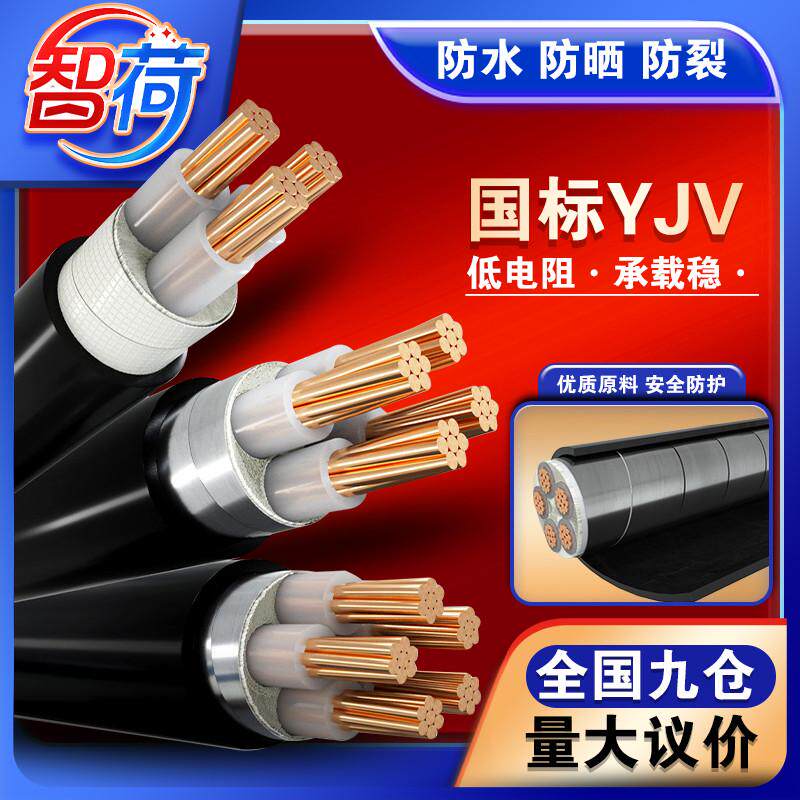国标铜芯YJV电缆2/3/4/5纯铜平方铠装10/16/25/35工程电缆芯电线