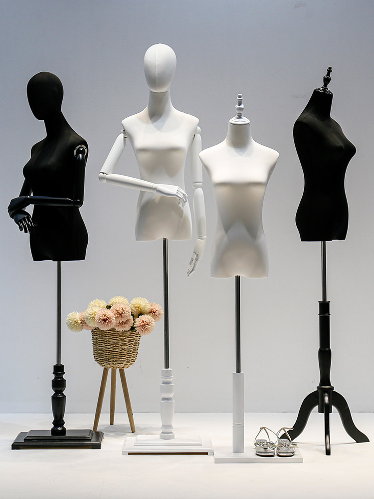 婚纱模特道具女服装店橱窗黑白色人台全身人体模特架子y礼服展示