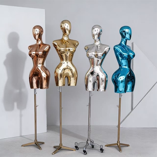欧美大码电镀模特道具女半身橱窗大胸大屁股假人偶模型服装展示架
