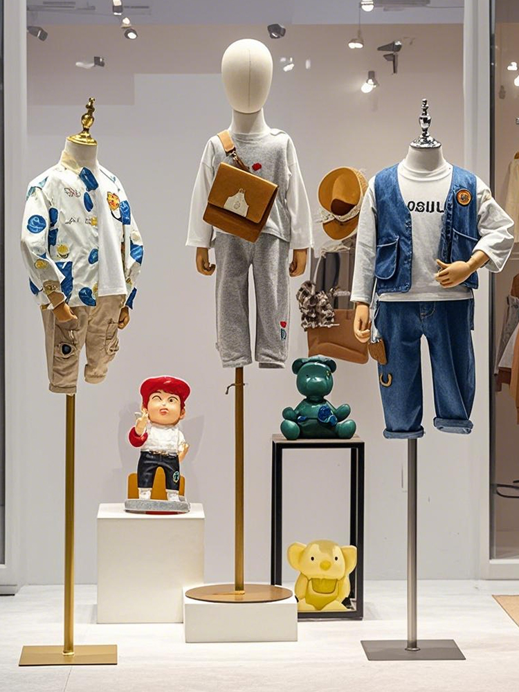 儿童模特道具半身童装服装店男女小孩衣服展示架带头人台模特架子