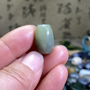 和田玉青黄口随型珠子配饰老光工艺复古风手编绳手链手串多宝配珠