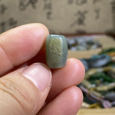 和田玉沙枣青籽料随型珠子配饰老光工艺复古风藏式手串手编绳配珠