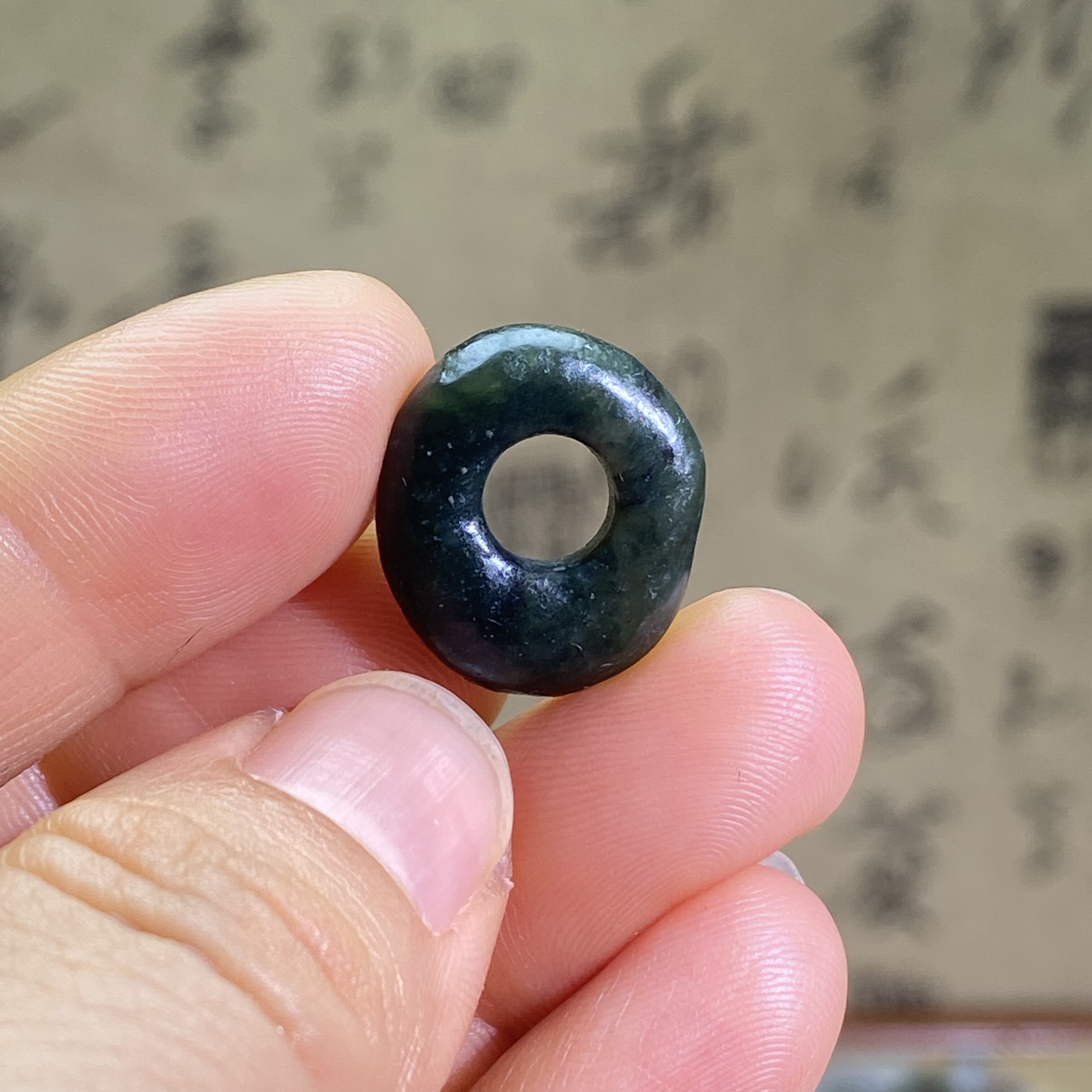 和田玉沙枣青籽料随型圆扣子配饰老光工艺复古风藏式多宝配珠
