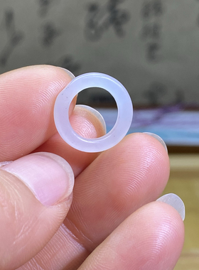 和田玉籽料卡10跑环白青花随型玉环古风藏式多宝文玩珠串跑圈挂饰