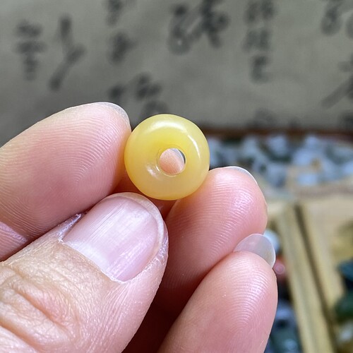 缅黄(黄龙玉）随型圆扣子配饰复古风老光工艺手编绳手链多宝配珠