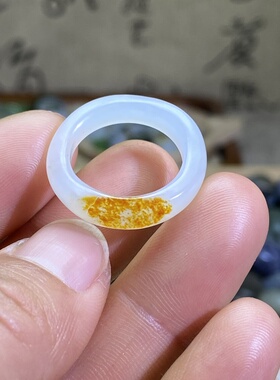 和田玉白玉籽料洒金皮卡17随型戒指古风戒圈玉环文玩珠串跑圈挂饰