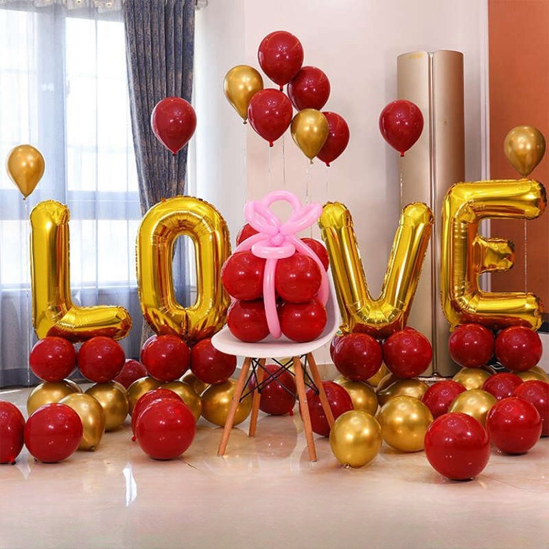 LOVE铝膜气球场景布置情人节结婚婚房字母网红盒子女朋友生日装饰