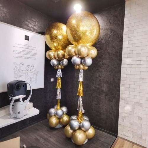 波波球亮片气球立柱迎宾路引布置