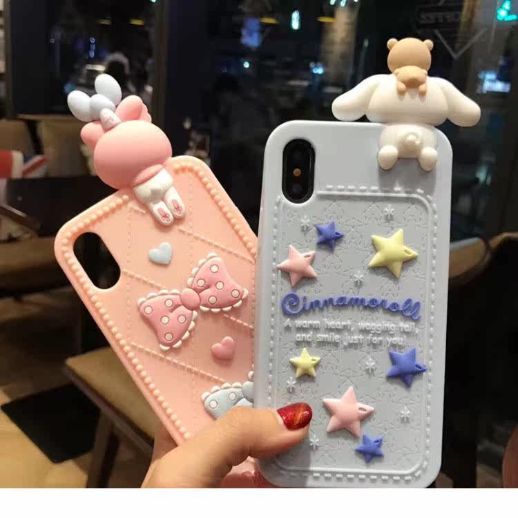 可爱美乐蒂大耳狗苹果XR立体趴趴手机壳适用iphoneXsMax7/8plus软|ruв категории Детская одежда, костюм - от Buy2taobao.com для оказания профессиональной услуги покупки агента Taobao