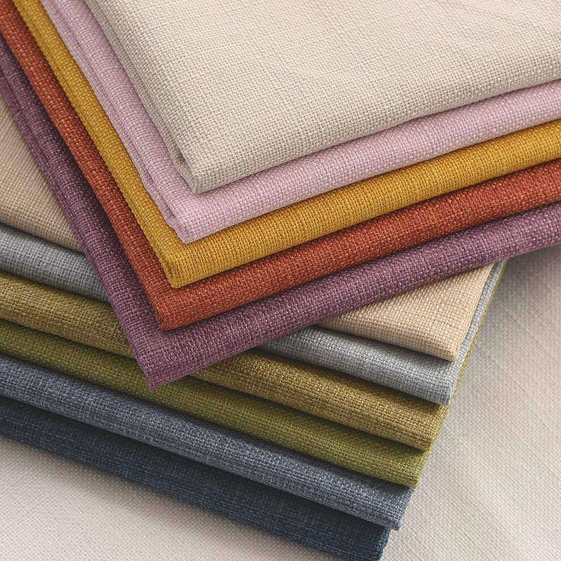 素色麻布沙发布料高档加厚棉麻面料防滑软硬包抱枕坐垫粗麻背景布