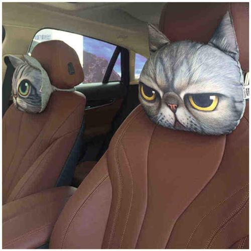 夏汽车用品猫头汽车头枕含活性炭包内饰用品汽车装饰猫范出品