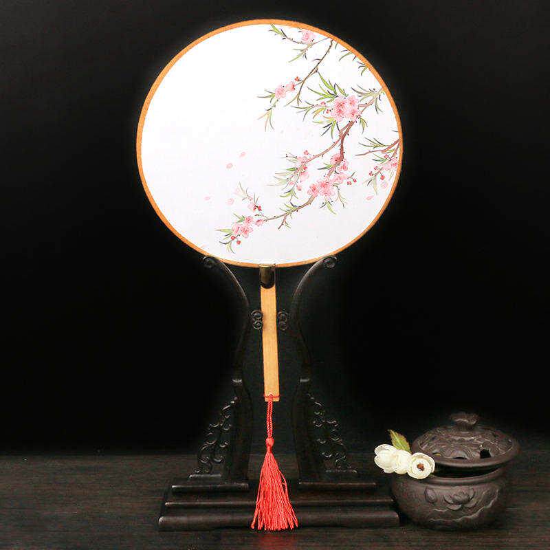 儿童刺绣汉服家规霸气扇子女生扇子团扇画扇仙气小号扇丝质风团古