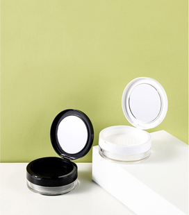 散粉分装盒空盒高光10g蜜粉定妆粉底便携小样旅行化妆品带镜子