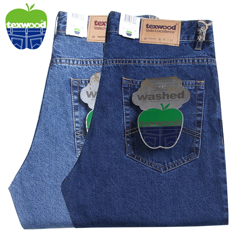 苹果牛仔裤男中年弹力薄款宽松直筒高腰深裆全棉名牌百搭休闲裤子