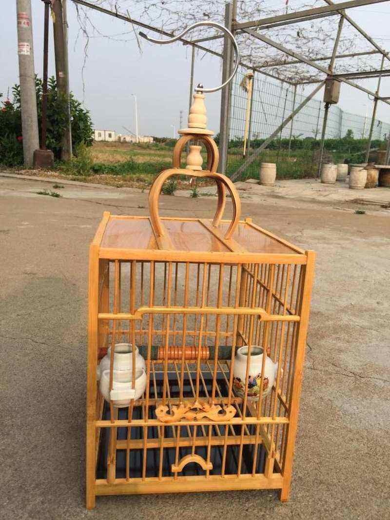 全套画眉专用竹质方笼新款 鸟笼衣罩洗澡笼二号笼 包邮生头钩子