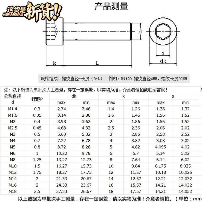 M8 304不锈钢黑色杯头内六13角螺丝螺栓*x10x16x25x30x35x40x60x1