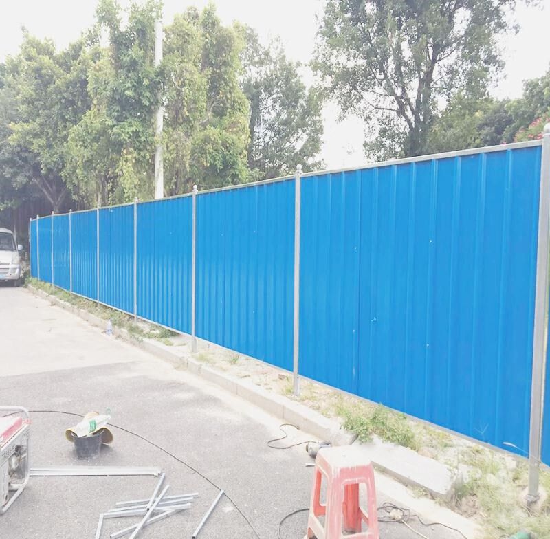 工地建筑施工围蔽隔离护栏夹芯板围挡彩钢围栏板临时修路防护围墙