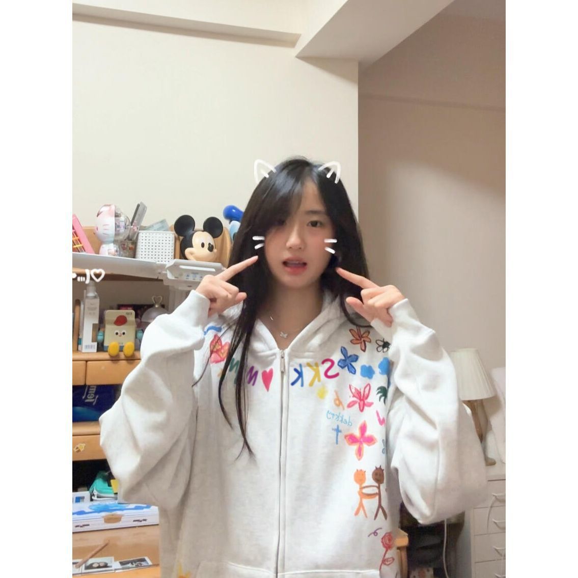 连帽卫衣女2026新款宽松加绒加厚拉链开衫外套