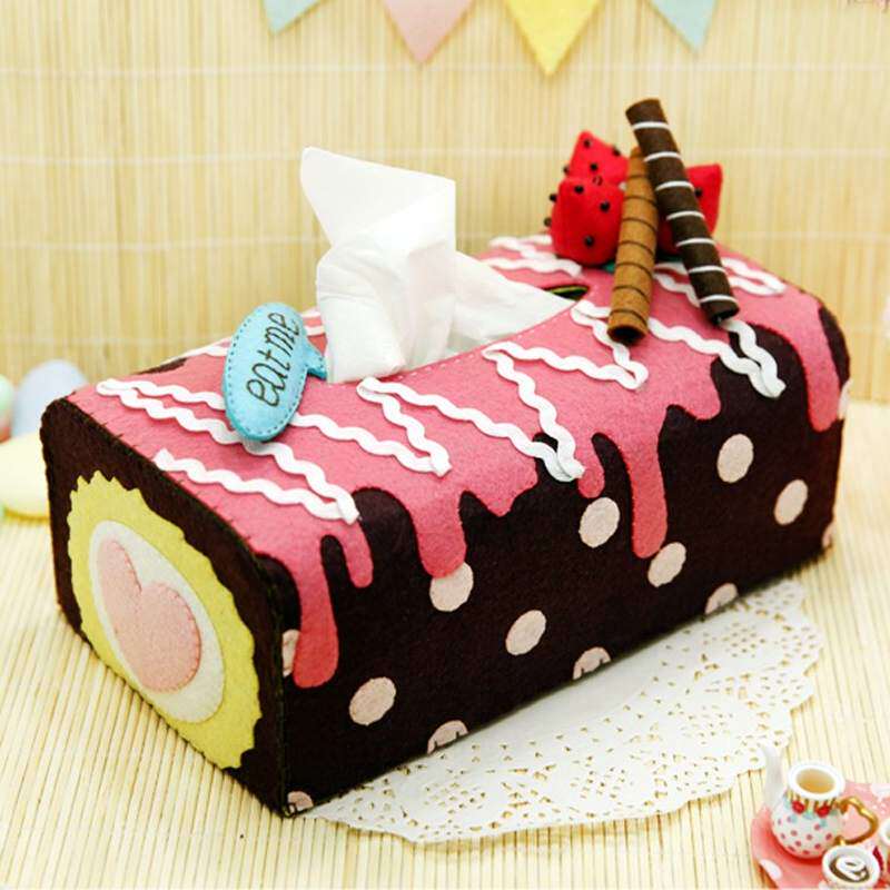 纸抽盒纸巾盒筒抽纸免裁剪创意客厅包邮 不织布手工布艺diy材料包