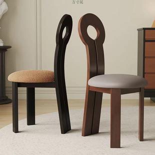 拉车套罩中古风实木餐椅家用现代简约实木靠背椅子北欧法式艺术复