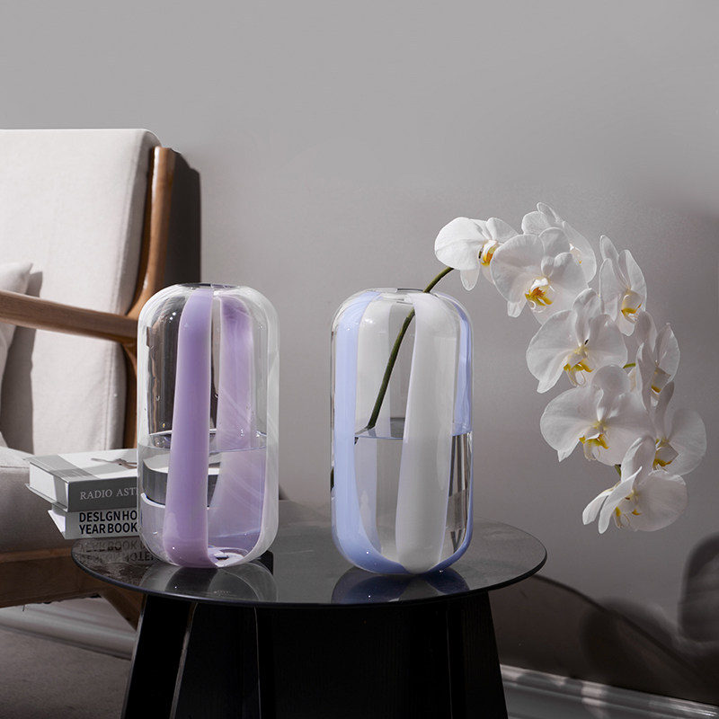 乐之沭幻彩玻璃花瓶高颜值富贵竹花器客厅大号