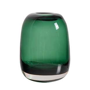 日式简约插花工艺花瓶 圆润厚重玻璃花瓶装饰水培工艺品装饰摆件